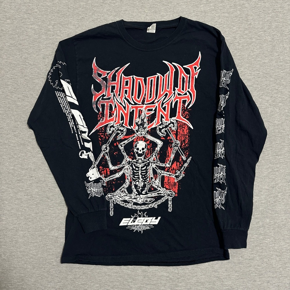 Shadow of Intent Elegy Band Shirt Long‎ Sleeve Fruit of the Loom Black Mens M
